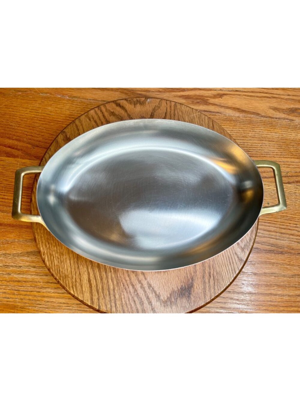 Vintage  Paul Revere Ware 12 inch  Copper Double Handle Oval Au Gratin Pan/ Fish - Picture 5 of 15